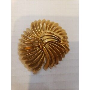 Vintage Starburst Layered Pin 2" Gold Tone Costume Estate Jewelry 1980s Brooch
